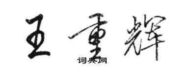 骆恒光王重辉行书个性签名怎么写