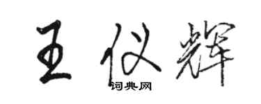 骆恒光王仪辉行书个性签名怎么写