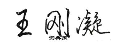 骆恒光王刚凝行书个性签名怎么写