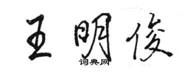 骆恒光王明俊行书个性签名怎么写