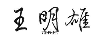 骆恒光王明雄行书个性签名怎么写