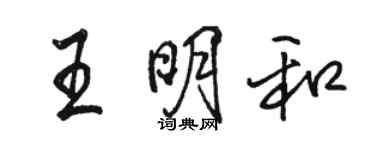 骆恒光王明和行书个性签名怎么写