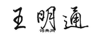 骆恒光王明通行书个性签名怎么写