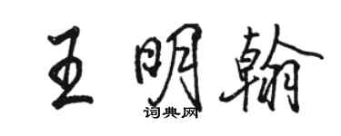 骆恒光王明翰行书个性签名怎么写
