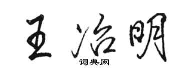骆恒光王冶明行书个性签名怎么写