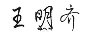 骆恒光王明齐行书个性签名怎么写