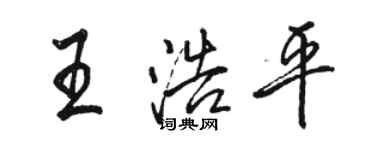 骆恒光王浩平行书个性签名怎么写