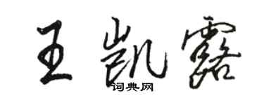 骆恒光王凯露行书个性签名怎么写