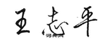 骆恒光王志平行书个性签名怎么写