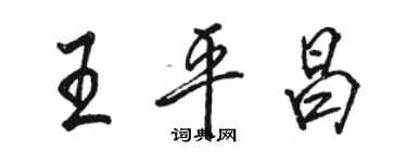 骆恒光王平昌行书个性签名怎么写