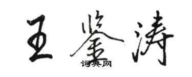 骆恒光王鉴涛行书个性签名怎么写