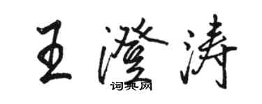 骆恒光王澄涛行书个性签名怎么写