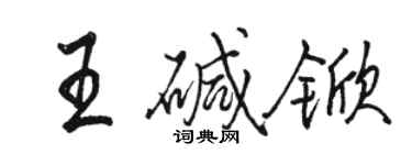 骆恒光王碱锨行书个性签名怎么写