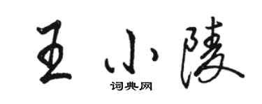 骆恒光王小陵行书个性签名怎么写