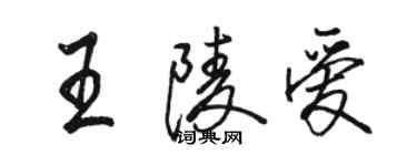 骆恒光王陵爱行书个性签名怎么写
