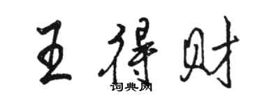 骆恒光王得财行书个性签名怎么写