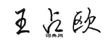 骆恒光王占欧行书个性签名怎么写