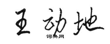 骆恒光王动地行书个性签名怎么写