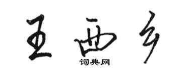 骆恒光王西乡行书个性签名怎么写