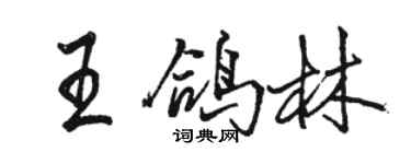 骆恒光王鸽林行书个性签名怎么写