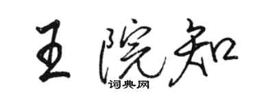 骆恒光王院知行书个性签名怎么写