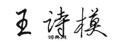 骆恒光王诗模行书个性签名怎么写