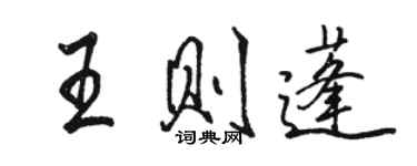 骆恒光王则蓬行书个性签名怎么写