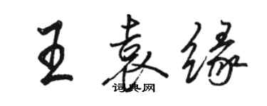 骆恒光王袁缘行书个性签名怎么写