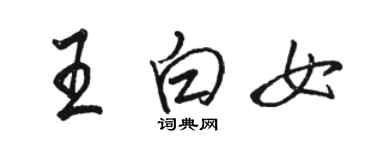 骆恒光王白女行书个性签名怎么写