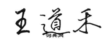 骆恒光王道禾行书个性签名怎么写