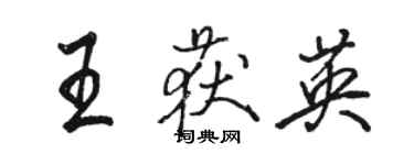 骆恒光王获英行书个性签名怎么写