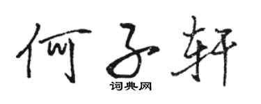 骆恒光何子轩行书个性签名怎么写