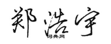 骆恒光郑浩宇行书个性签名怎么写