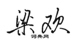 骆恒光梁欢行书个性签名怎么写