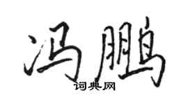 骆恒光冯鹏行书个性签名怎么写