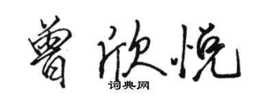 骆恒光曾欣悦行书个性签名怎么写