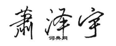 骆恒光萧泽宇行书个性签名怎么写