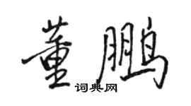 骆恒光董鹏行书个性签名怎么写