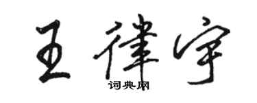 骆恒光王律宇行书个性签名怎么写
