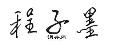 骆恒光程子墨行书个性签名怎么写