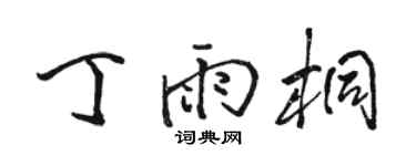 骆恒光丁雨桐行书个性签名怎么写