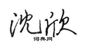 骆恒光沈欣行书个性签名怎么写