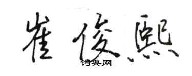 骆恒光崔俊熙行书个性签名怎么写