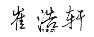 骆恒光崔浩轩行书个性签名怎么写
