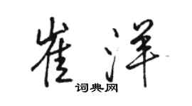 骆恒光崔洋行书个性签名怎么写