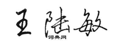 骆恒光王陆敏行书个性签名怎么写