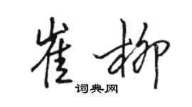 骆恒光崔柳行书个性签名怎么写