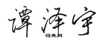 骆恒光谭泽宇行书个性签名怎么写
