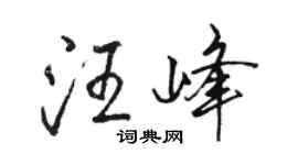 骆恒光汪峰行书个性签名怎么写