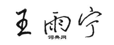 骆恒光王雨宁行书个性签名怎么写